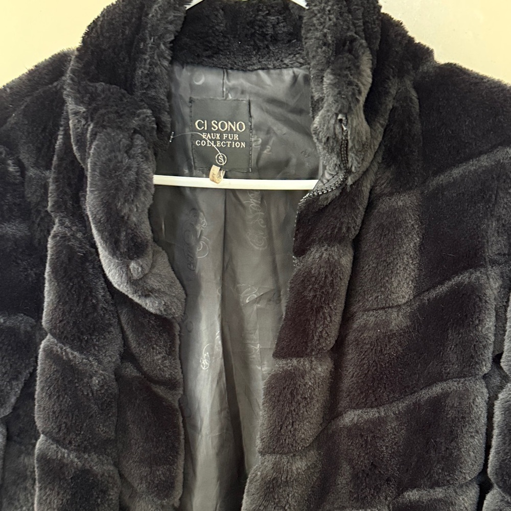 Ci Sono Black Faux Fur Puffer Jacket